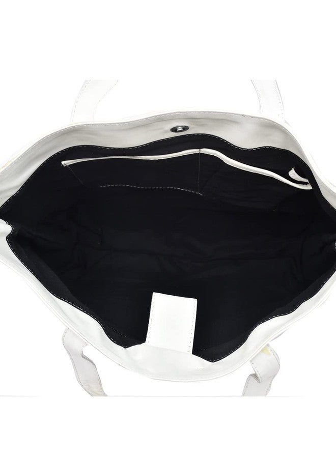 ASM TOTE BAG :WHITE SOFTY LEATHER SINGLE POCKET BAG - Image 5