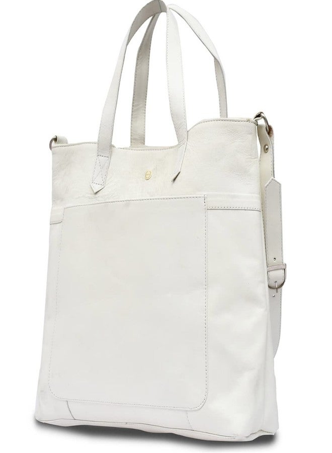 ASM TOTE BAG :WHITE SOFTY LEATHER SINGLE POCKET BAG - Image 2