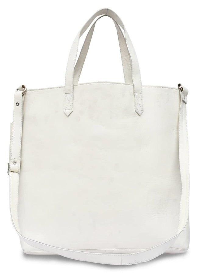 ASM TOTE BAG :WHITE SOFTY LEATHER SINGLE POCKET BAG - Image 4