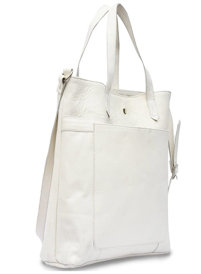 ASM TOTE BAG :WHITE SOFTY LEATHER SINGLE POCKET BAG - Image 3