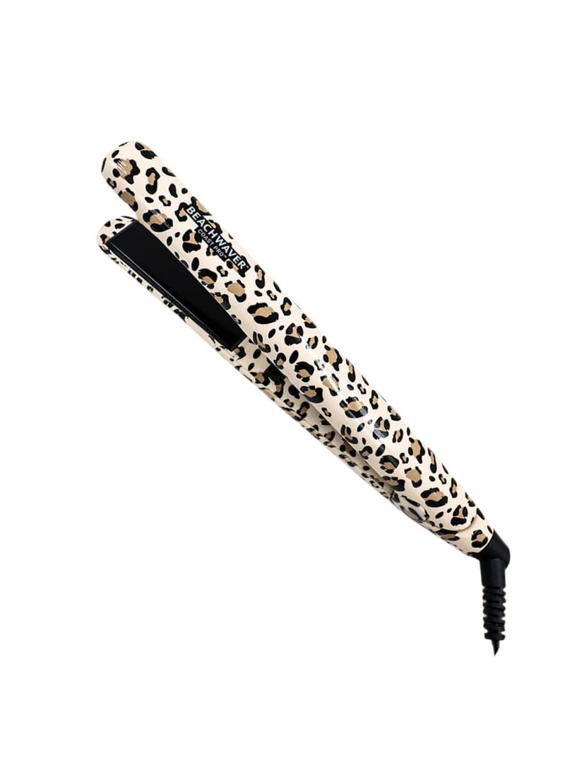 The Beachwaver Co. - Beachwaver Coast Pro Ceramic Flat Iron (Classic Catwalk) - 1-Inch Plates for Fast Styling and Frizz Reduction - Professional Hair Straightener for Curly, Coarse & Thick Hair in Cheetah Leopard Print - Image 1