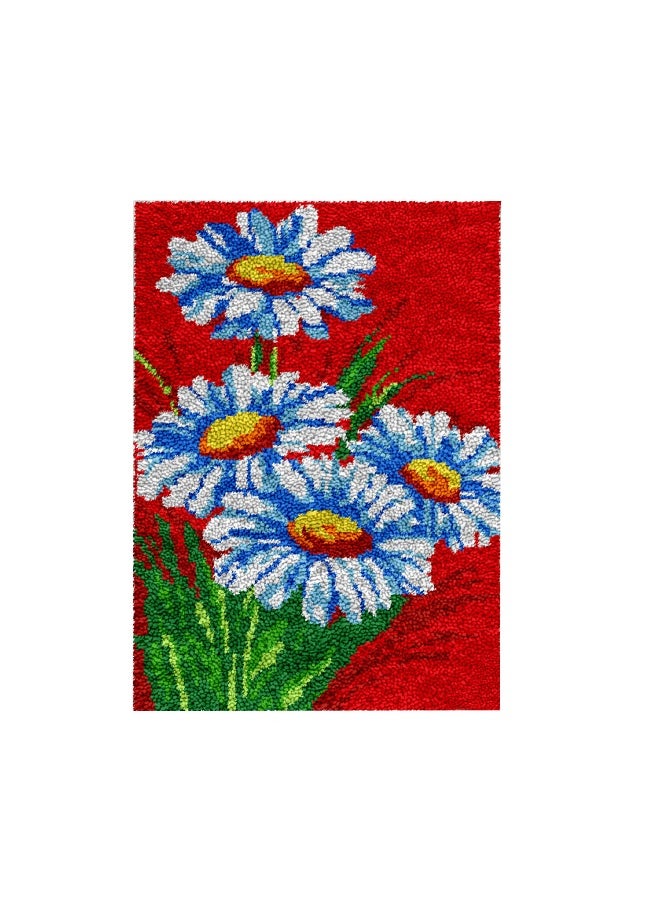 Loquat DIY Latch Hook Kits Rug Embroidery Carpet Set with Crochet Needlework Crafts Shaggy Cross Stitch Pattern Latch Kits for Adults/Kids Home Decoration  - Image 1