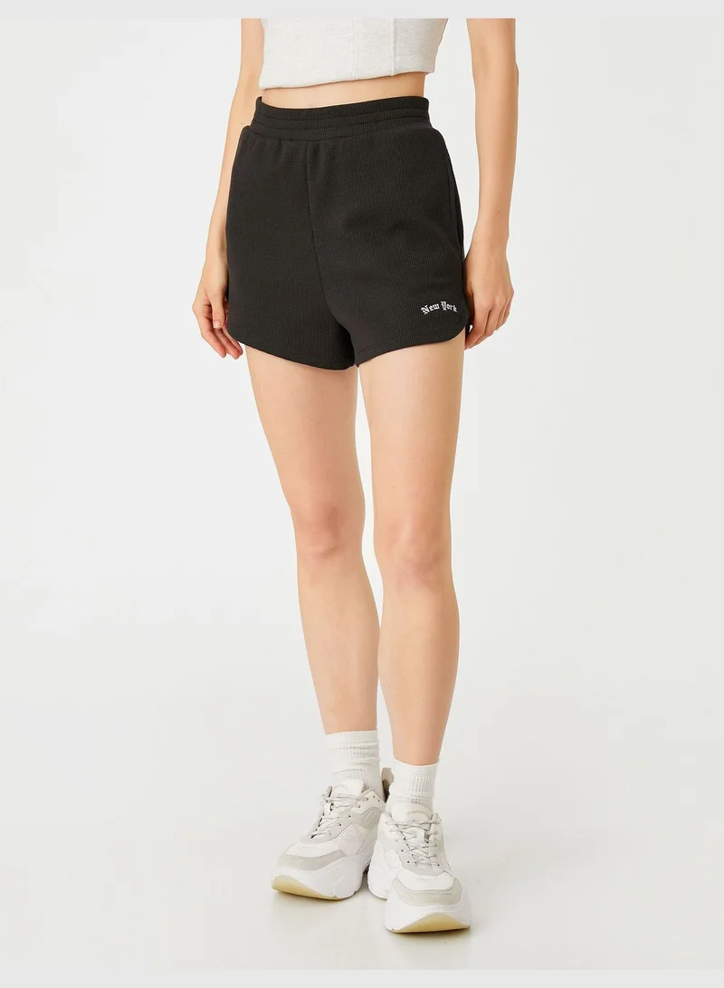 KOTON Slogan Printed Shorts