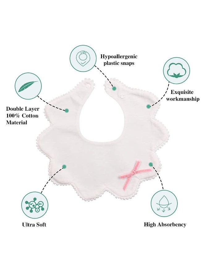 JANGANNSA 3 PCS Flower Baby Bibs Infant Burp Clothes for Baby Girls Saliva Towel Cotton Infant Toddler Girls Bibs(3 PCS -B) - Image 2