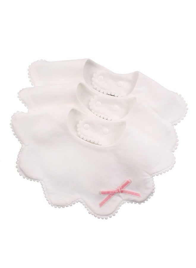 JANGANNSA 3 PCS Flower Baby Bibs Infant Burp Clothes for Baby Girls Saliva Towel Cotton Infant Toddler Girls Bibs(3 PCS -B) - Image 1