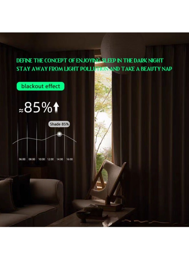 عربست ستائر، ستائر معتمة، ستائر زرقاء من الكشمير لغرفة النوم وغرفة المعيشة والشرفة (2*2.7 م عبوتين) - Image 3