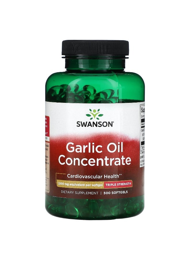 Swanson, Garlic Oil Concentrate, 1,500 mg, 500 Softgels - Image 1