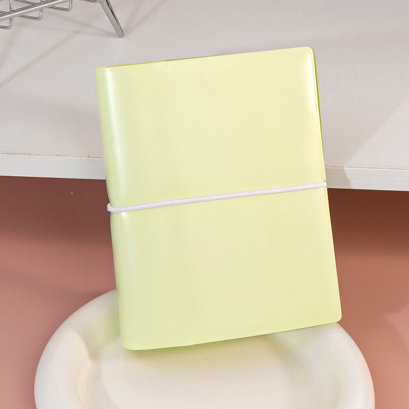 Generic M5 Ring Binder Notebook Transparent DIY Photo Album Ivory green M5 strap binder 
