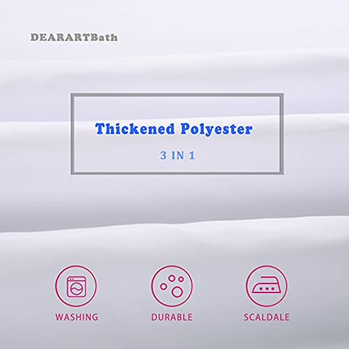 DEARARTBath Pure White Shower Curtain Set 72W 72L inch Cloth Shower Curtain Liner with Grommets Water Resistant Waterproof Washable Easy Care - Image 3