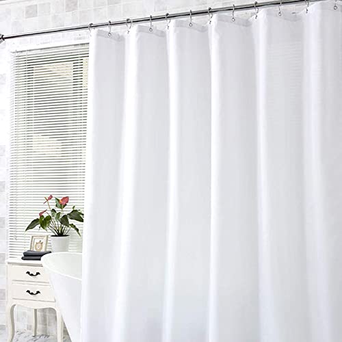 DEARARTBath Pure White Shower Curtain Set 72W 72L inch Cloth Shower Curtain Liner with Grommets Water Resistant Waterproof Washable Easy Care - Image 1