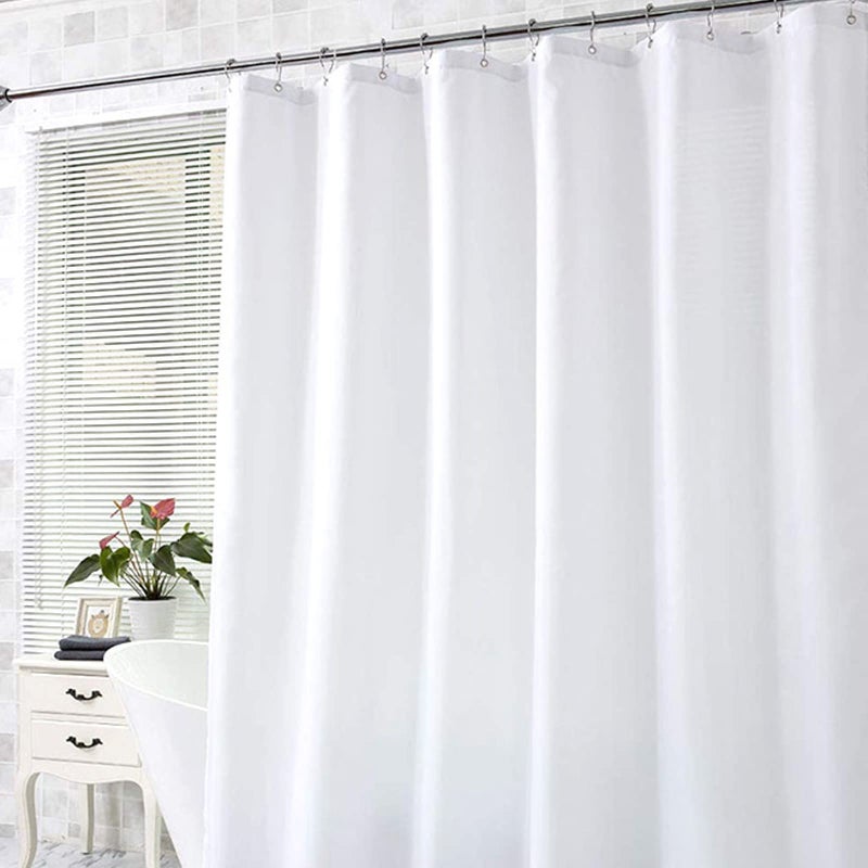 DEARARTBath Pure White Shower Curtain Set 72W 72L inch Cloth Shower Curtain Liner with Grommets Water Resistant Waterproof Washable Easy Care - Image 2