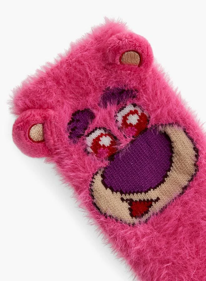ديزني Girls Lotso Print Terry Socks - Set of 2