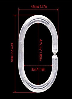Bukela Shower Curtain Rings, Plastic Curtain C Rings Hook Hanger Bath Drape Loop Clip Glide Bathroom Shower Window Rod (24pcs Clear)  - Image 4