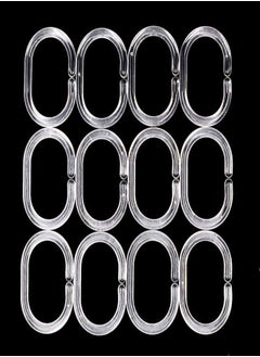 Bukela Shower Curtain Rings, Plastic Curtain C Rings Hook Hanger Bath Drape Loop Clip Glide Bathroom Shower Window Rod (24pcs Clear)  - Image 1