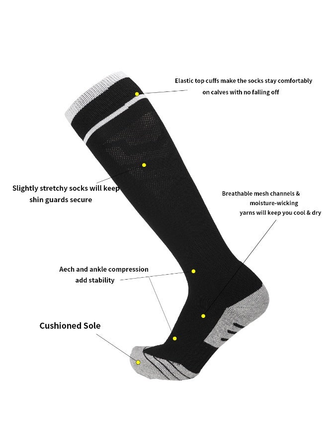 SKY WING Unisex Athletic Knee High Breathable Compression Solid Tube Soccer Football Sport Socks 1/2/3/4 Pairs for Youth Adult - Image 5