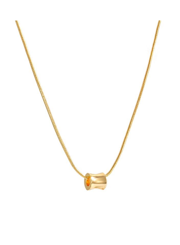 Vintage Simple Titanium Steel Necklace Gold Tone Plated