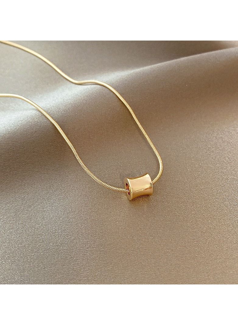 Vintage Simple Titanium Steel Necklace Gold Tone Plated