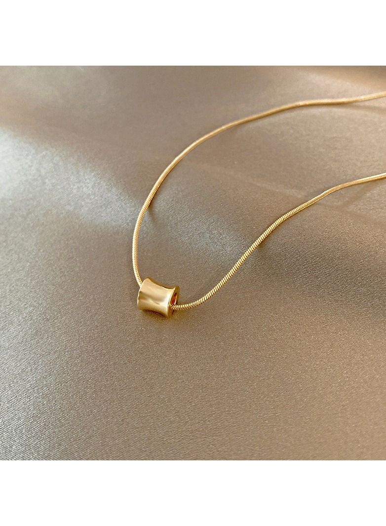 Vintage Simple Titanium Steel Necklace Gold Tone Plated