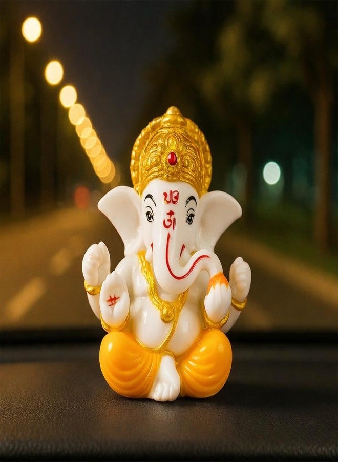 SVGG DECORS Ganesha Idol Car Dashboard IdolGanesha Murti Ganpati Idol for Home Decor Puja Lord Ganesh Statue Gift for Office Desk Puja Room Figurine(Ganesha-01) - Image 1