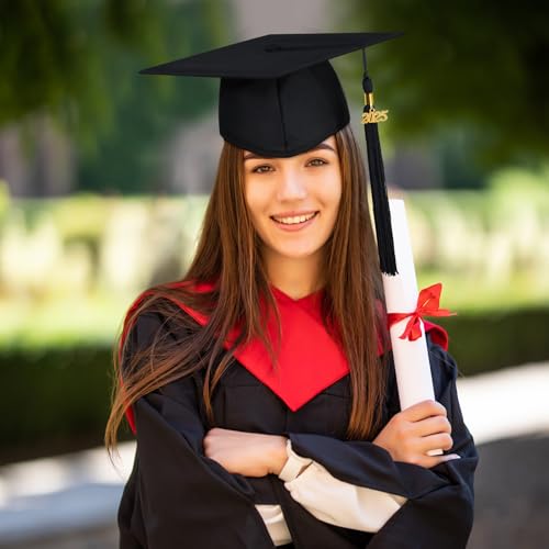 OYANIMO Unisex Adult Matte Graduation Cap with 2025 Year Tassel Charm,Retractable Graduation Hat for Bachel Master High School (Black) - Image 5