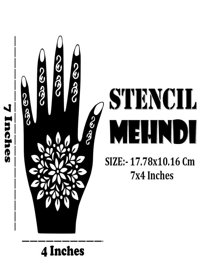 Komstec Arabic Mehndi Stencil for Hands for Palm and Finger One Set for Both Hand Easy-to-Use - Image 3