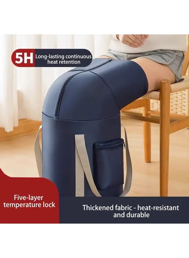 Sky Blue Portable Foldable Foot Soaking Tub 30x35 High Deep Calf Heat Resistant Durable - Image 1