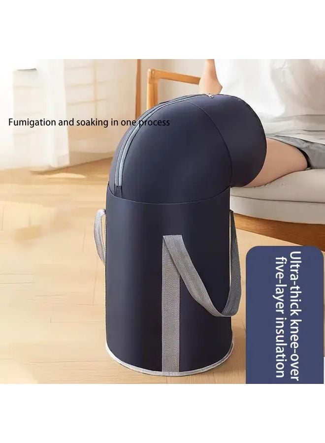 Sky Blue Portable Foldable Foot Soaking Tub 30x35 High Deep Calf Heat Resistant Durable - Image 4