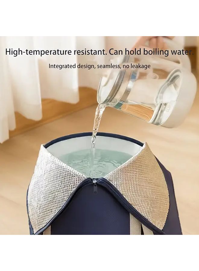 Sky Blue Portable Foldable Foot Soaking Tub 30x35 High Deep Calf Heat Resistant Durable - Image 5