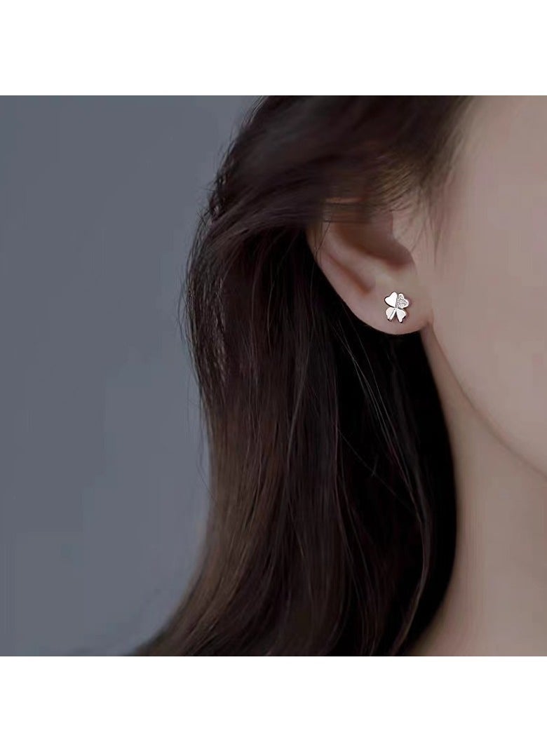 xozgdovg Four-leaf clover screw buckle earrings Fashion everything earrings  - Image 3