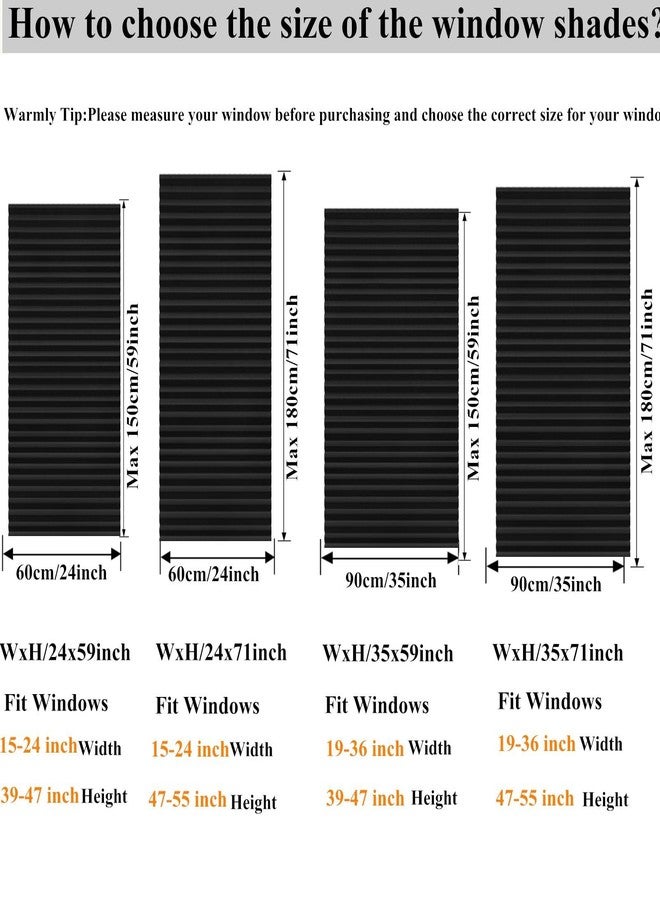 MALOKI Blackout Blinds, Cordless Window Shade, Polycarbonate (PC), 35x59inch, Black - 1 Pack - Image 3