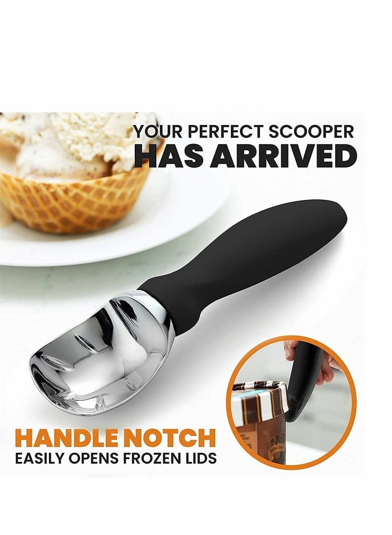 Ice Cream Scoop, Dishwasher Safe Spoon for Hard PP Plastic Handle Zinc Alloy Plating High Quality with a Comfortable Grip Sturdy and Durable Design - Image 3