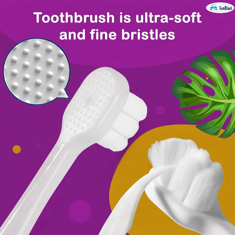 FunBlast Kids Toothbrush Animal Design Soft Tooth Brush, Extra Microfiber Soft Bristles Toothbrush For 3-6 Years Old Children, Manual Toothbrush For Kids, (Pack Of 1 Multicolor) - Image 4