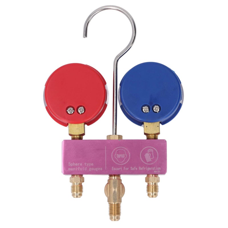 Mini Refrigerant Pressure Gauge Set with Hose G1 4 Thread R22 R32 R410A Compatible Durable Alloy Shell - Image 4