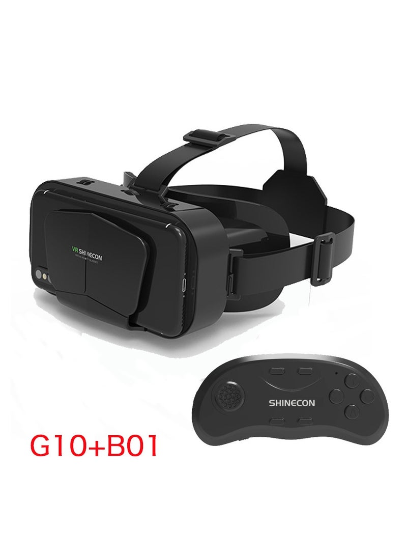 في آر شينيكون VR 3D الواقع الافتراضي سماعة مع وحدة تحكم للأفلام والألعاب الأسود  - Image 1