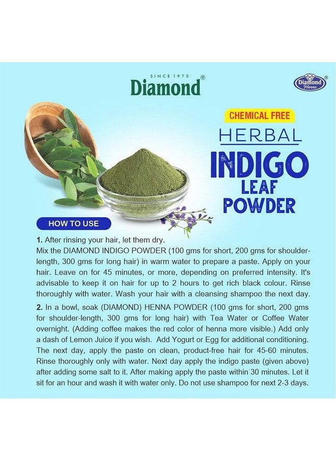 Diamond - Herbal Indigo Leaf Powder ; Chemical Free ; Hair ; Conditions Hair ; Fights Dandruff ; Natural Color ; Nourishes Hair & Scalp ; - Image 1