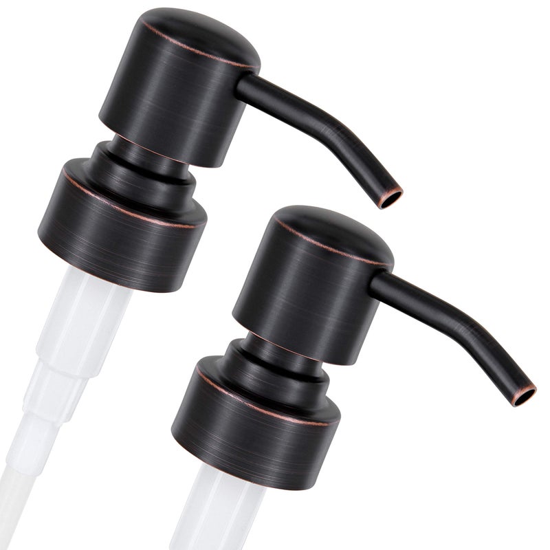 ALTGLAS Twin Pack  2X Stainless Steel Soap Pump Zagreb as Replacement for Liquid Hand Soap Dispensers Black Copper OilRubbed  Fits eg Jack Bottle