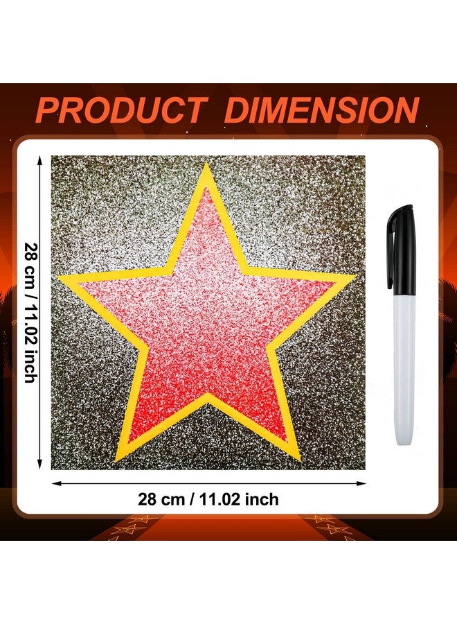 Geyee 100 Sheets Star Stickers Decor Movie Star Red Carpet Stickers With Black Marker Movie Theme Party Decorations Set Walk Star Stickers Boulevard Star For Red Carpet Party Movie Night Decorations - Image 3