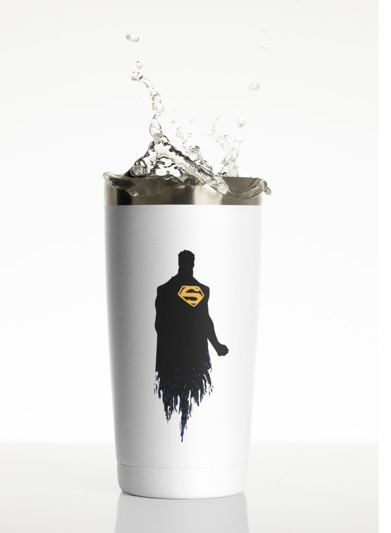 White Tumbler Batman With Lid Travel Mug