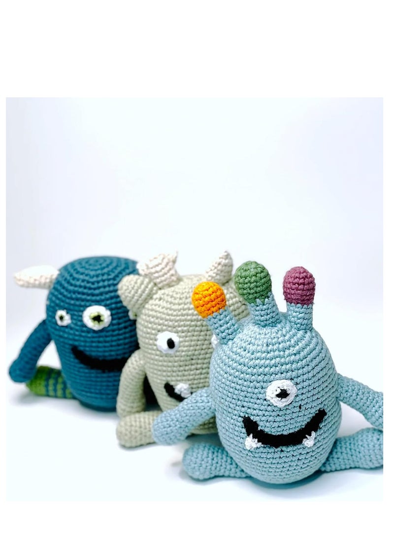 Pebble Pebble Handmade Monster Crochet Fair Trade Imaginative Expressive Premium Stuffed Animal Soft Plush Toy- Gift for Kids- Easily Washable toy for little babies  - Image 3
