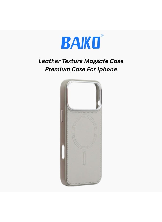 BAIKO Premium Leather Texture MagSafe Case for iPhone – Shockproof Slim Protective Cover with Strong Magnetic Charging Support - Image 1