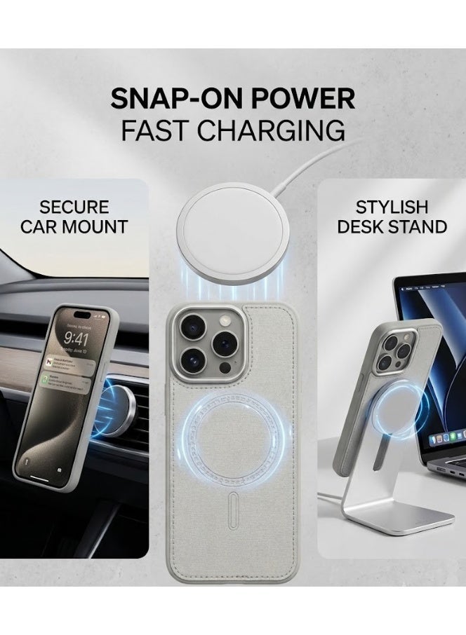 BAIKO iphone 16Promax BAIKO Premium Leather Texture MagSafe Case for iPhone – Shockproof Slim Protective Cover with Strong Magnetic Charging Support - Image 5
