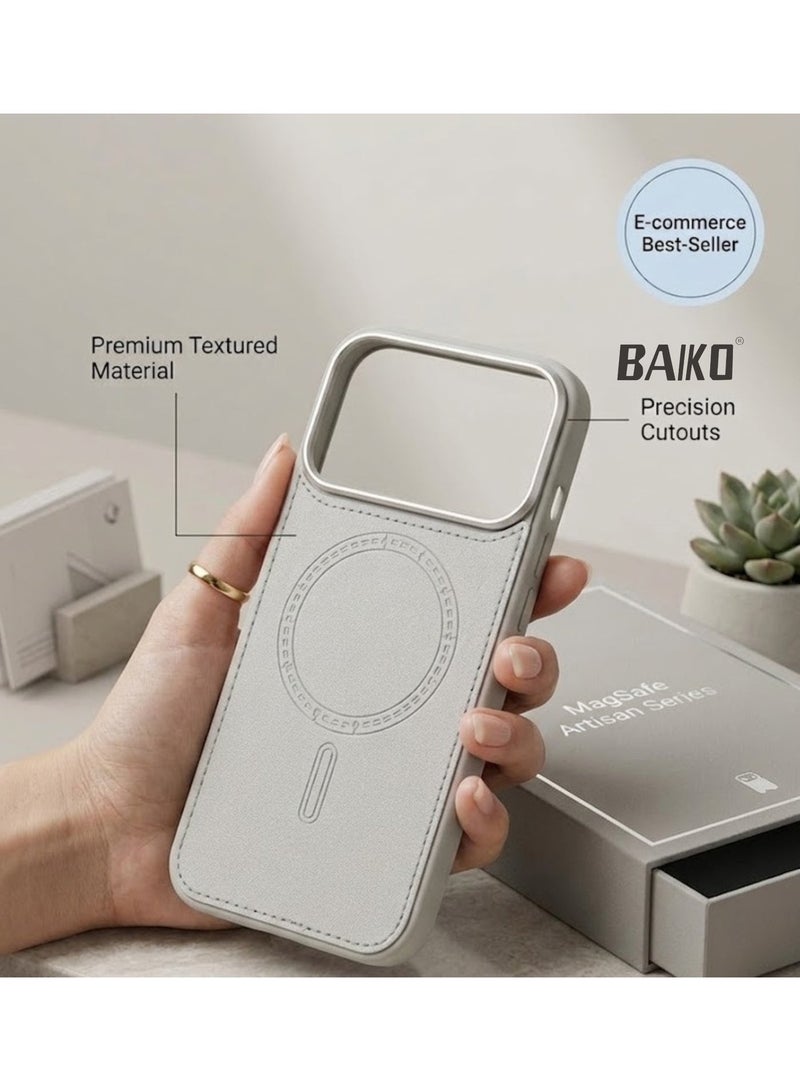 BAIKO iphone 16Promax BAIKO Premium Leather Texture MagSafe Case for iPhone – Shockproof Slim Protective Cover with Strong Magnetic Charging Support - Image 1