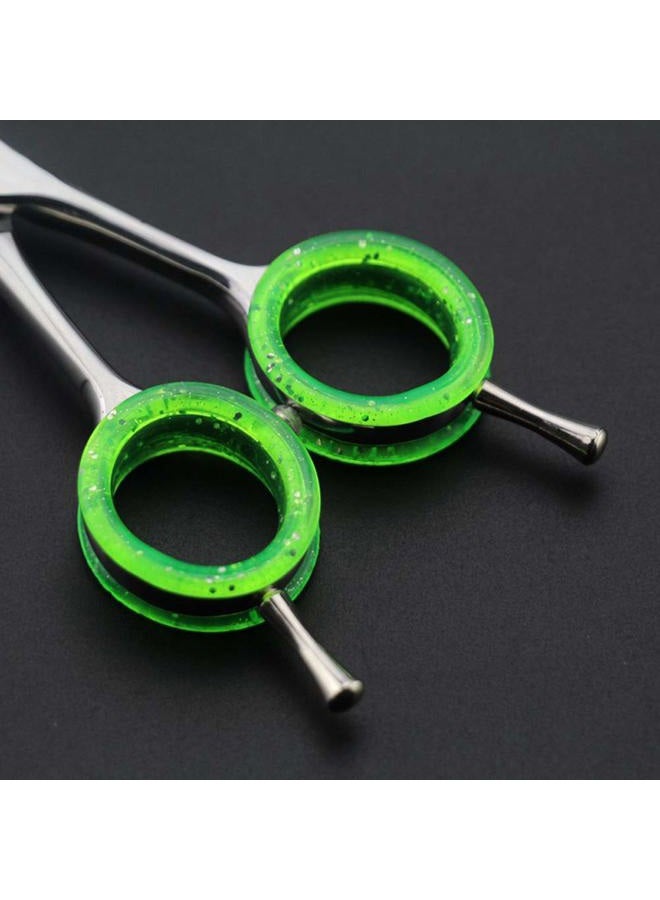 Luzen 12Pcs Soft Silicone Scissors Finger Rings Grips Inserts Grooming Shear Thumb Inserts Finger Protector Ring Scissor Accessories for Barber Hair Cutting Scissors Pet Shears, Random Color - Image 5