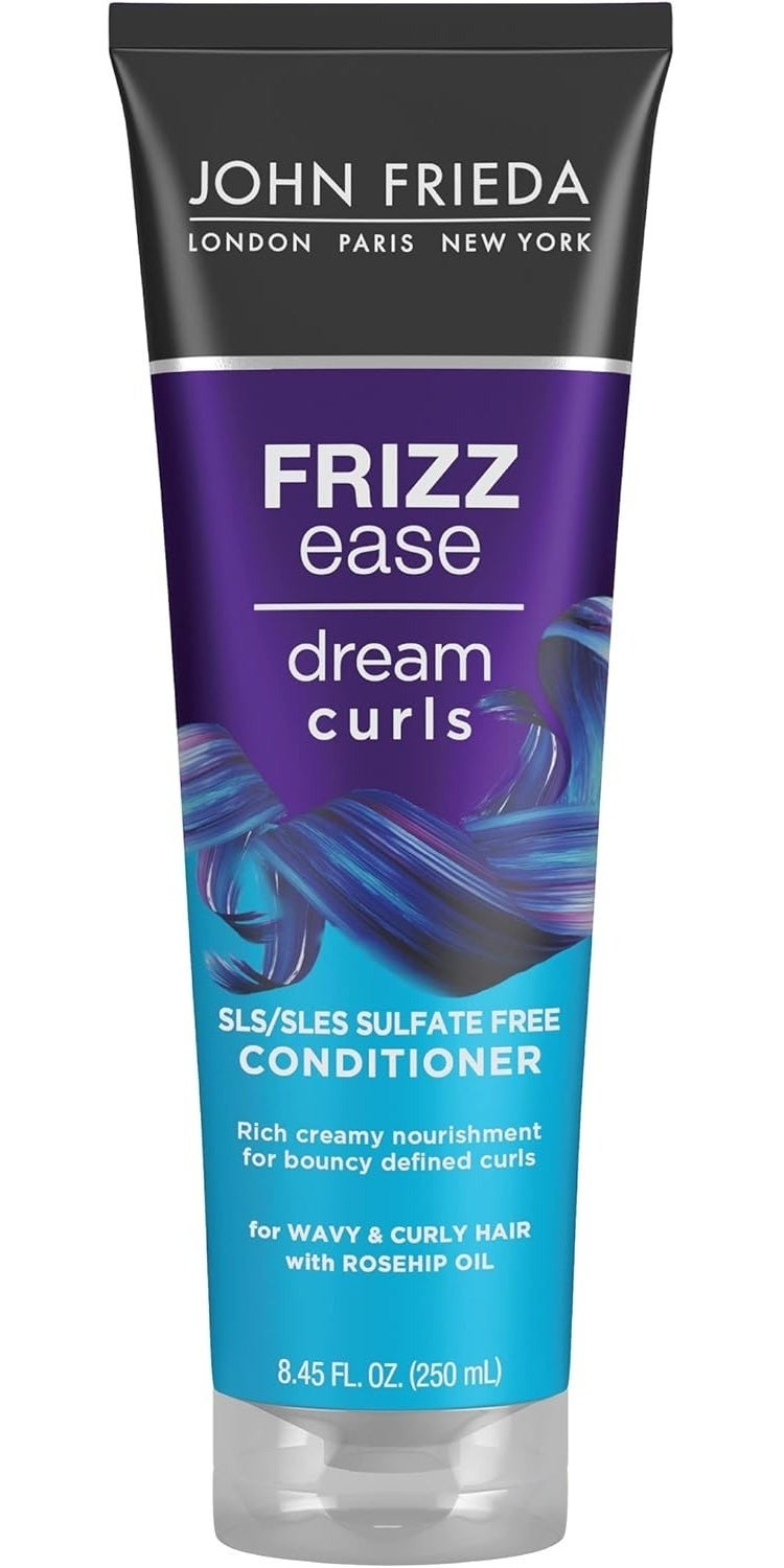 John Frieda Frizz Ease Dream Curls SLS/SLES Sulfate Free Conditioner for Wavy & Curly Hair with Rosehip Oil  250ML - Image 1