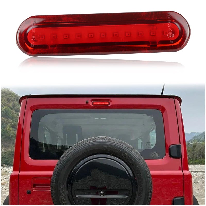 KEEGTBOX ضوء الفرامل الثالث LED عالي التركيب متوافق مع سوزوكي جيمني JB64 JB74 SUV 2018 2019 2020 2021 مصباح الفرامل الثالث LED الخلفي الأحمر