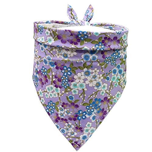 KUTKUT Floral Print, 100% Cotton Washable and Adjustable Bandana Scarf | Triangle Bibs Kerchief | for Puppy, Small Medium Large Dogs & Cats - Image 4
