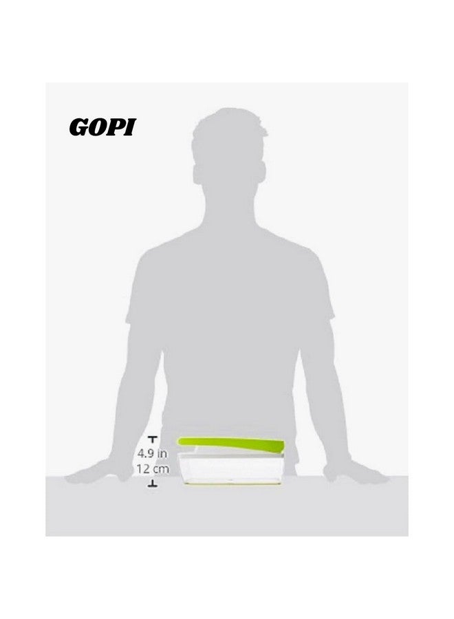 GOPI جوبى 14 في 1 مفرمة متعددة الاستخدامات، قواطع الفواكه والخضروات، مبشرة قشارة، جسم غير قابل للكسر من الدرجة الغذائية، زر سهل الدفع للتنظيف، مفرمة للطبخ (أخضر، بلاستيك) - Image 5