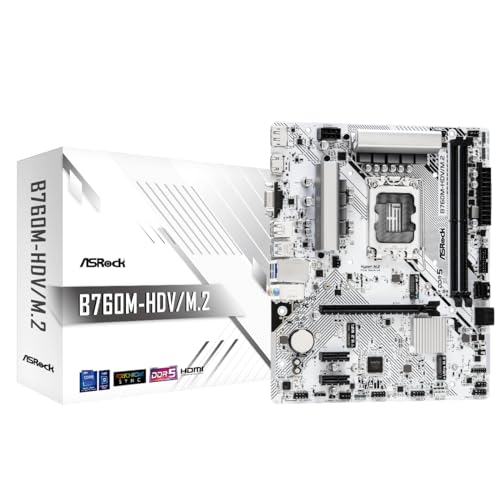 ASRock Motherboard B760M-HDV/M.2 Intel 12th,13th and 14th Generation CPU (LGA1700) Compatible B760 Chipset DDR5 Micro ATX Motherboard - Image 1