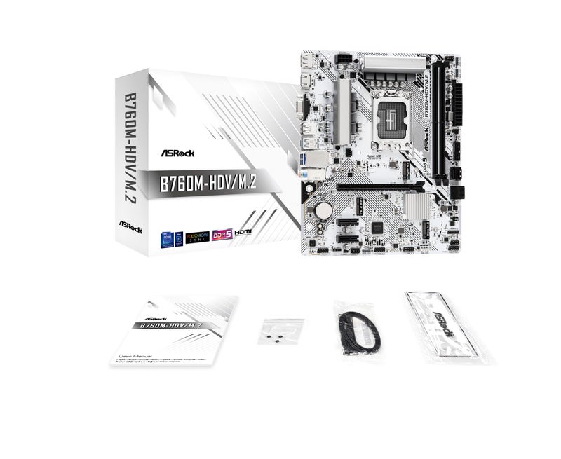 ASRock Motherboard B760M-HDV/M.2 Intel 12th,13th and 14th Generation CPU (LGA1700) Compatible B760 Chipset DDR5 Micro ATX Motherboard - Image 3