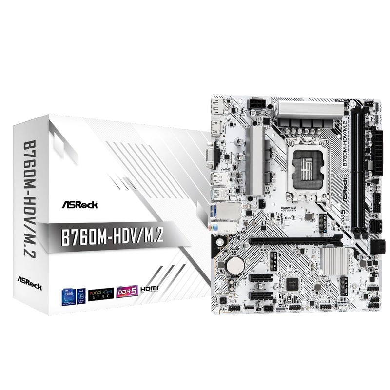 ASRock Motherboard B760M-HDV/M.2 Intel 12th,13th and 14th Generation CPU (LGA1700) Compatible B760 Chipset DDR5 Micro ATX Motherboard - Image 5